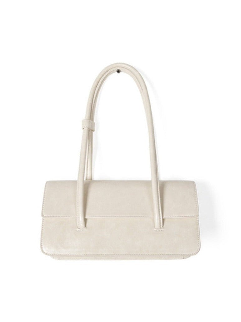 Design oil wax leather shoulder armpit bag, stylish tote bag, top handle purse for women - Courbe et Compagnie