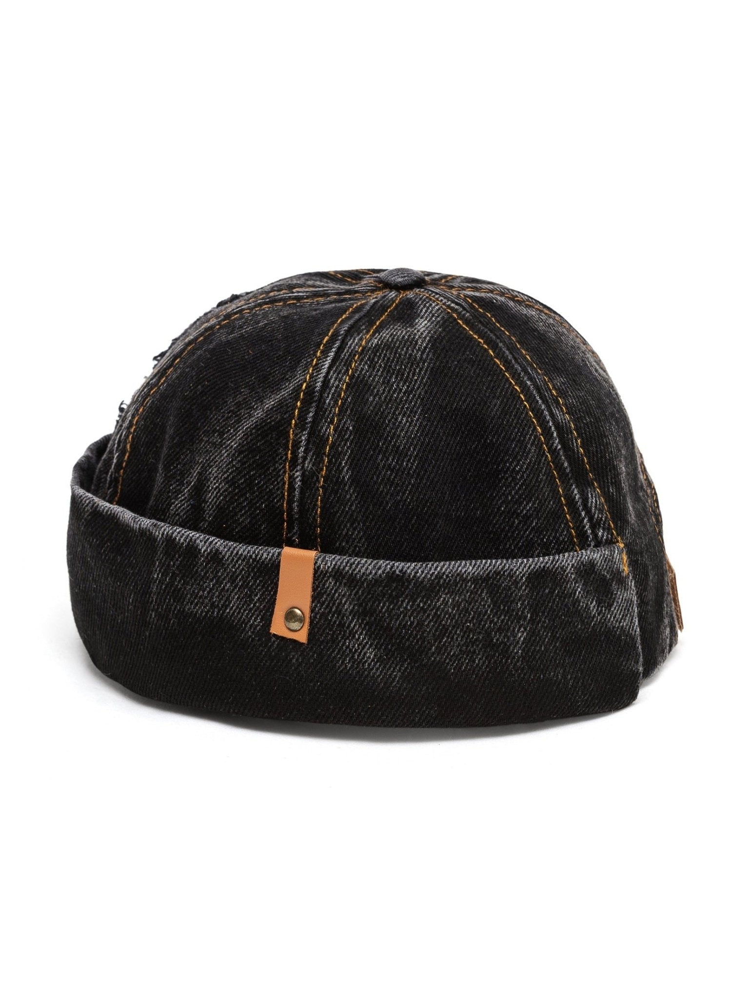 Docker Cap in Black Denim - Courbe et Compagnie