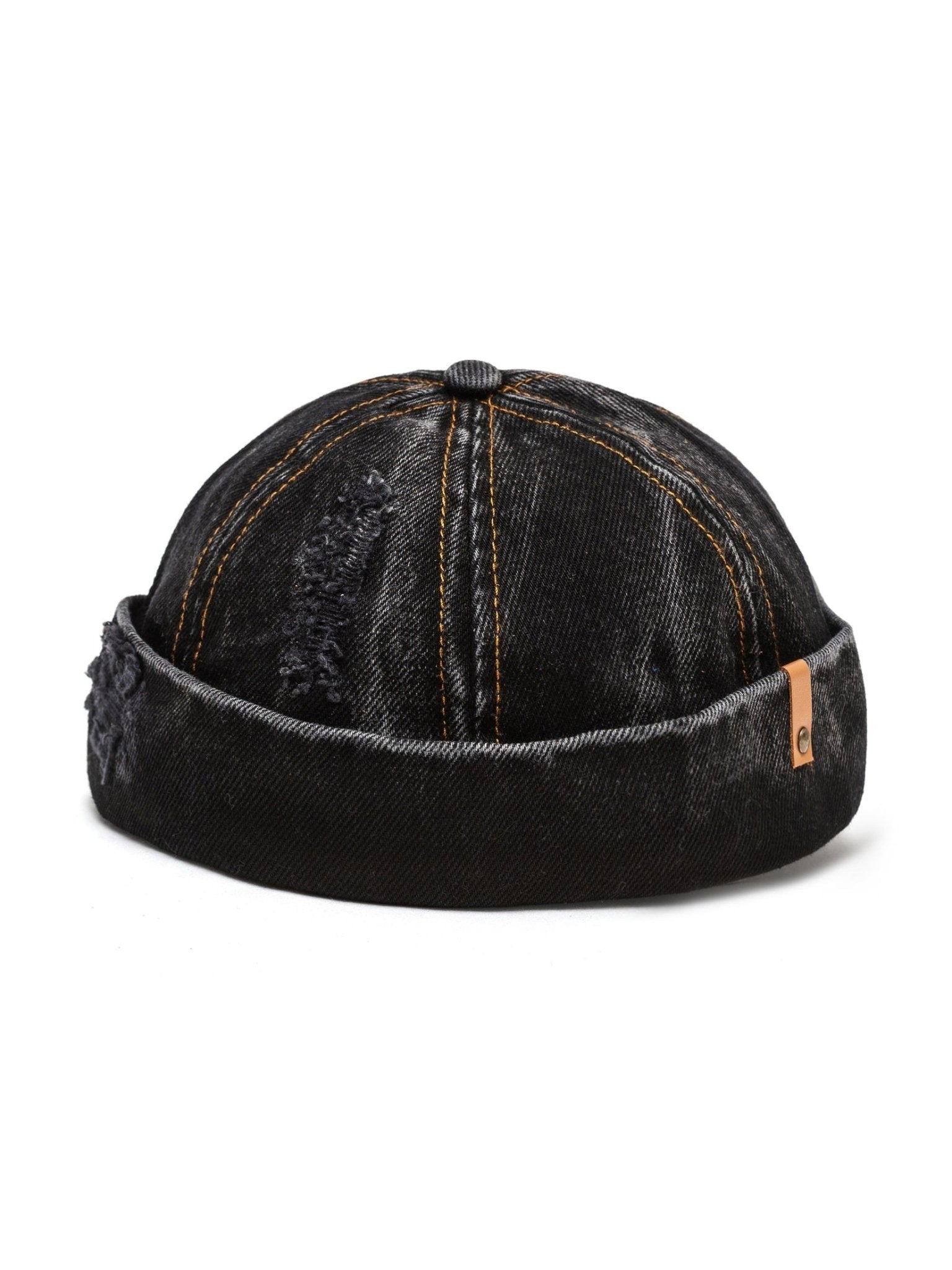 Docker Cap in Black Denim - Courbe et Compagnie