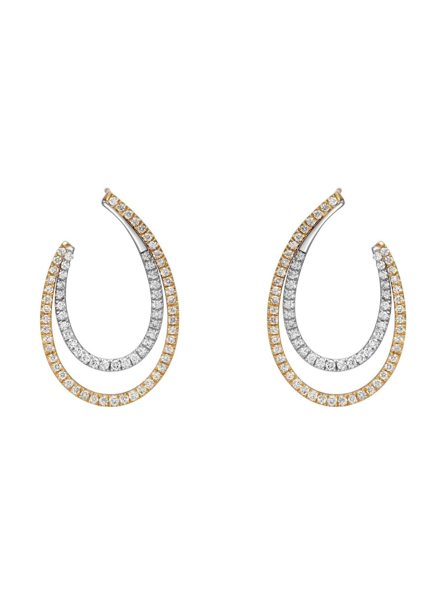 Double Open Tear Drop Earrings - Courbe et Compagnie