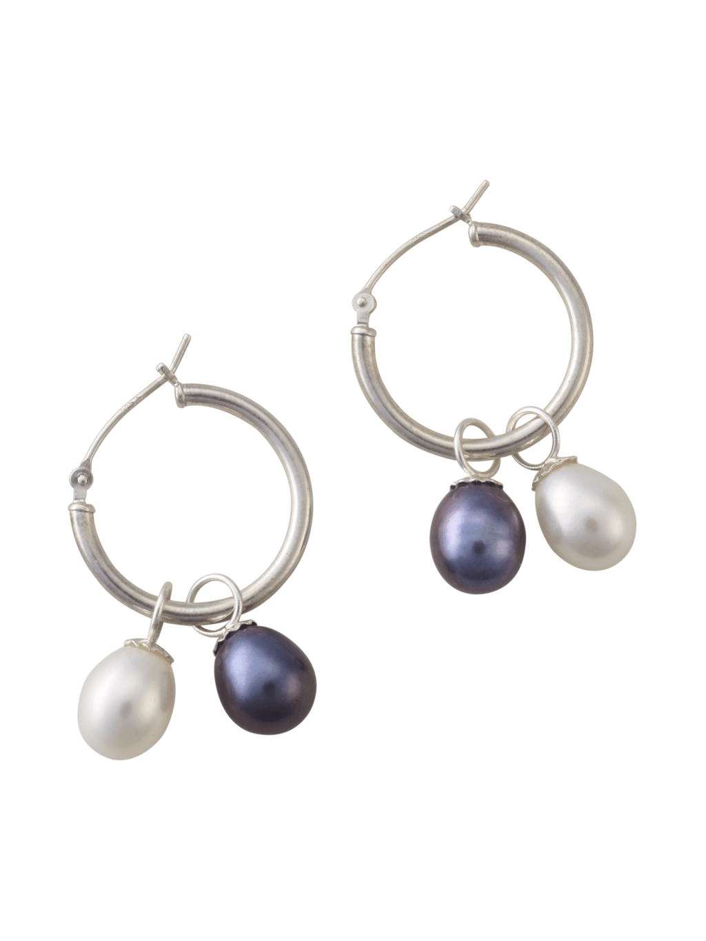 Double pearl hoop earrings - Courbe et Compagnie