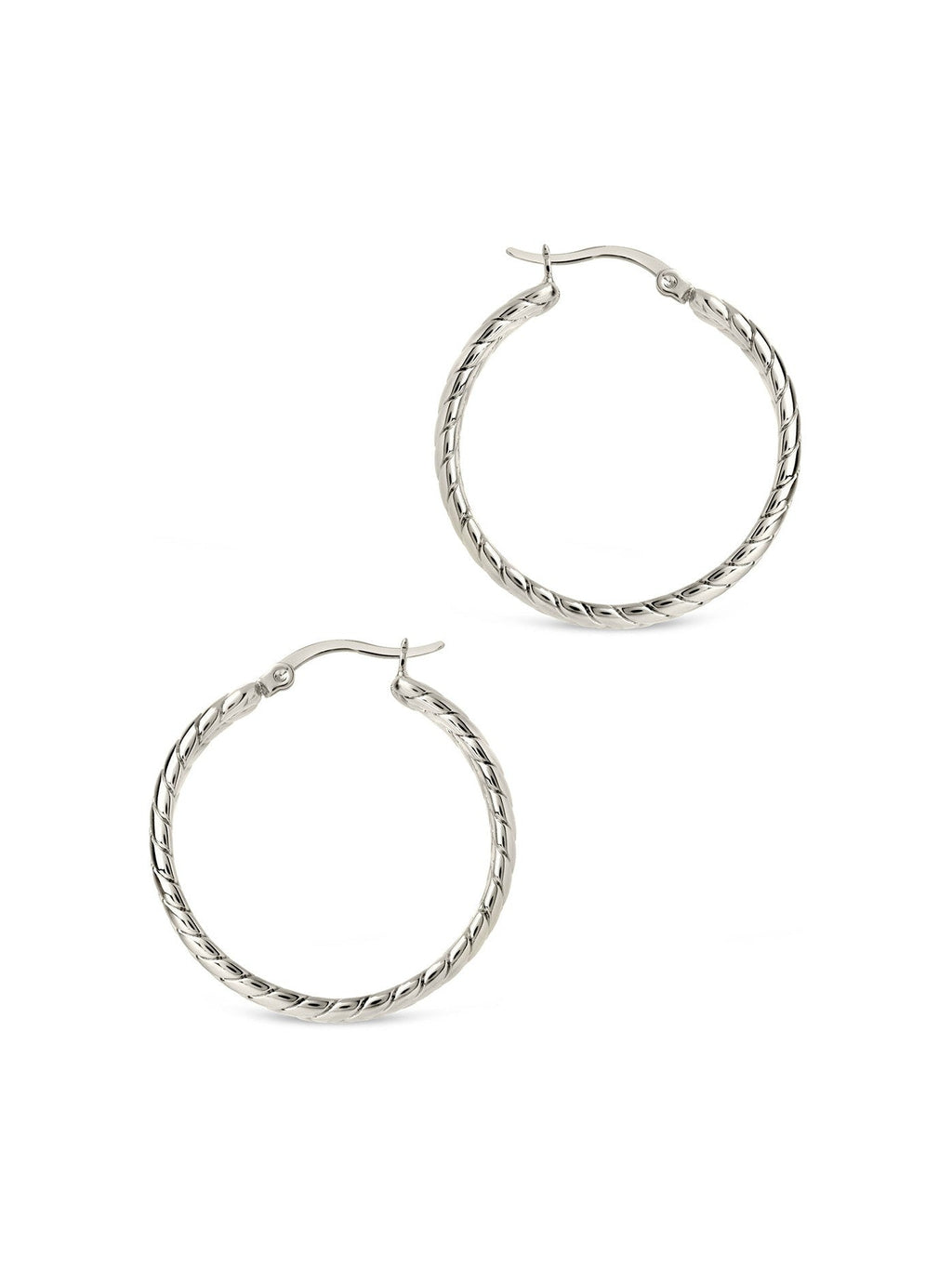 Double Row Herringbone Statement Hoop Earrings - Courbe et Compagnie