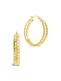 Double Row Herringbone Statement Hoop Earrings - Courbe et Compagnie