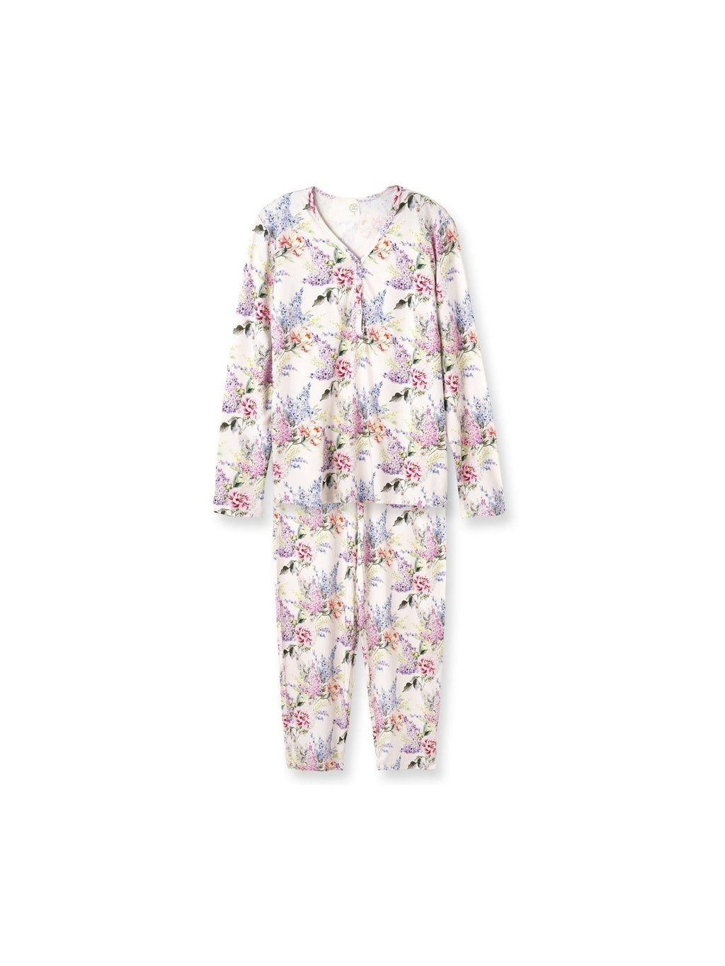 Dream Blossom Bamboo Women’s Pajama Set- Watercolor Floral - Courbe et Compagnie