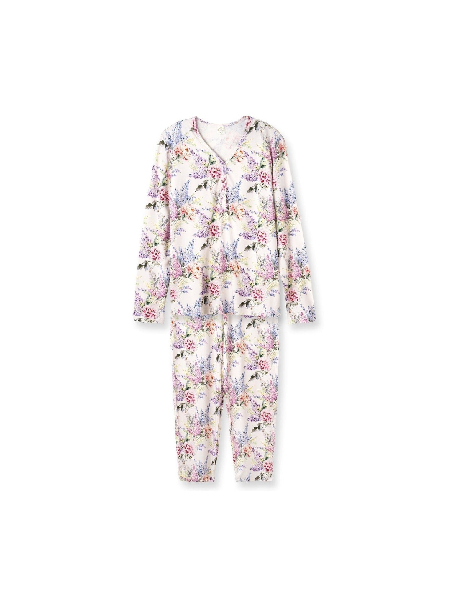 Dream Blossom Bamboo Women’s Pajama Set- Watercolor Floral - Courbe et Compagnie