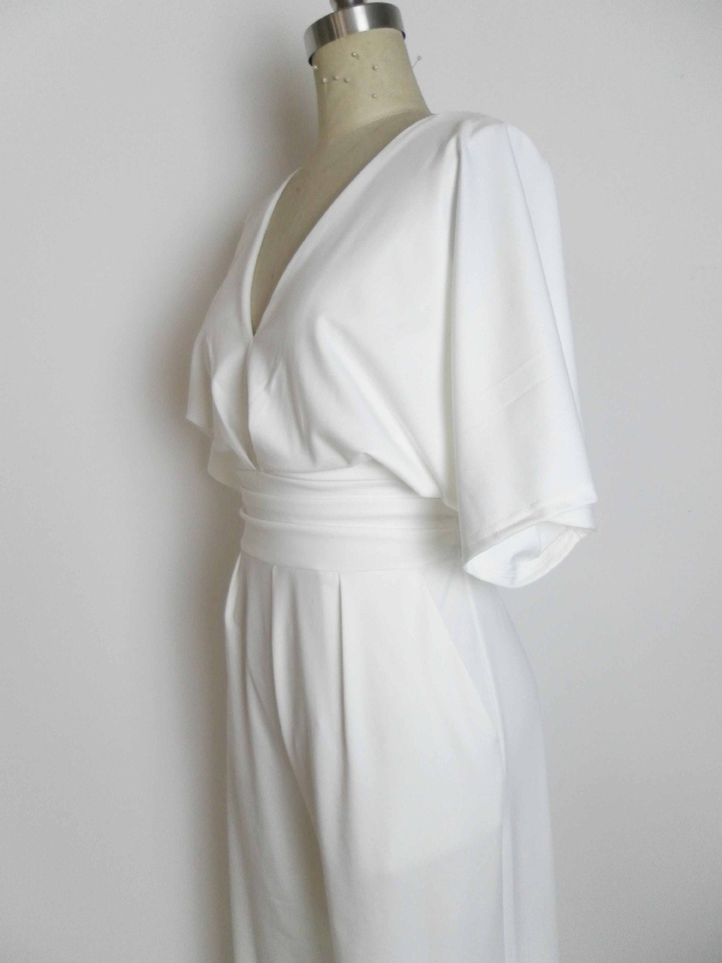 Dress Jumpsuit Explosive Deep V High Waist Wide Leg Trousers - Courbe et Compagnie