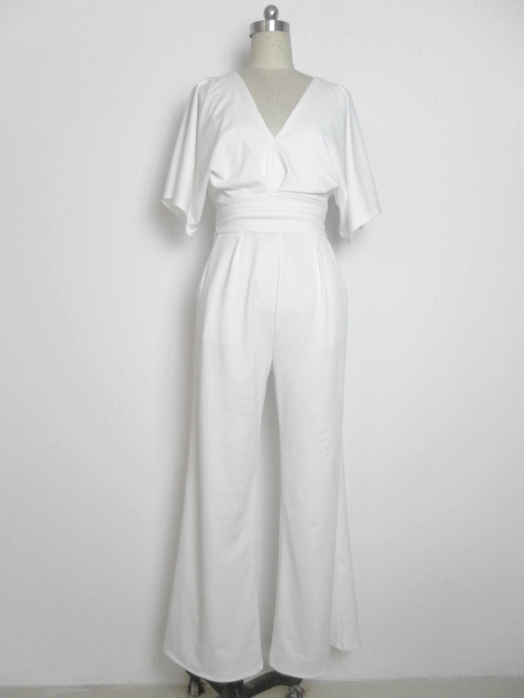 Dress Jumpsuit Explosive Deep V High Waist Wide Leg Trousers - Courbe et Compagnie