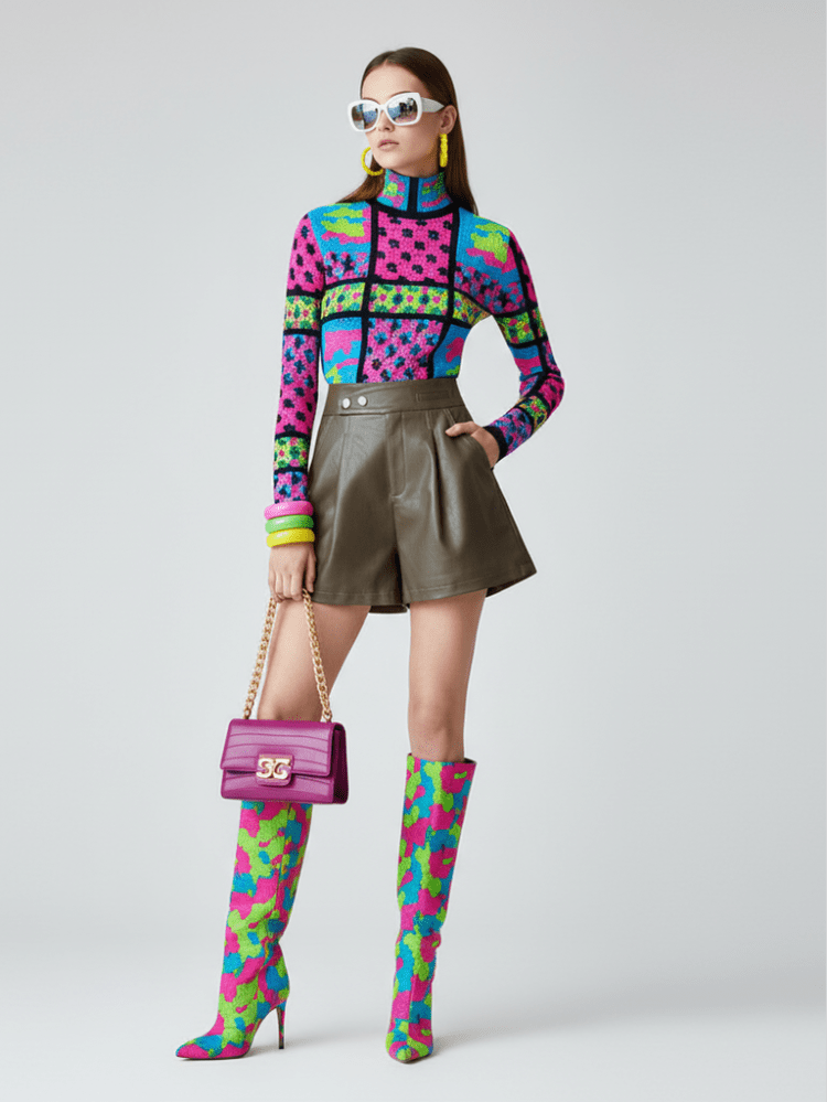 DUMBO Vegan Leather High-Waist Shorts BYMANYC ® New York - Courbe et Compagnie