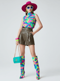 DUMBO Vegan Leather High-Waist Shorts BYMANYC ® New York - Courbe et Compagnie
