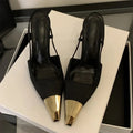 Eilyken Street Style Pointed Toe Women Pumps Fashion Slingbacks Thin High Heels Elegant Stripper Prom Ladies Sandals Shoes - Courbe et Compagnie