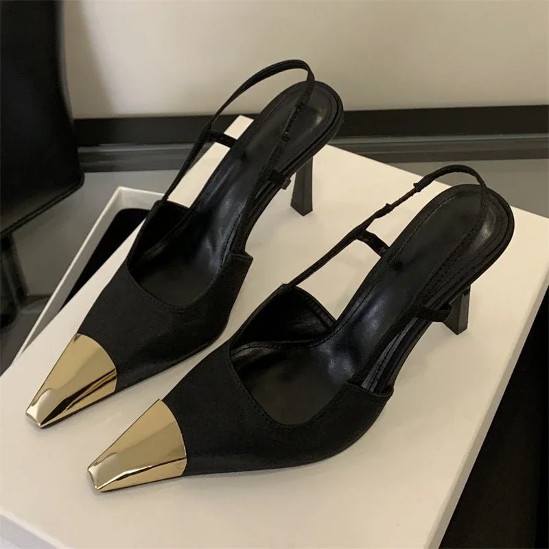 Eilyken Street Style Pointed Toe Women Pumps Fashion Slingbacks Thin High Heels Elegant Stripper Prom Ladies Sandals Shoes - Courbe et Compagnie