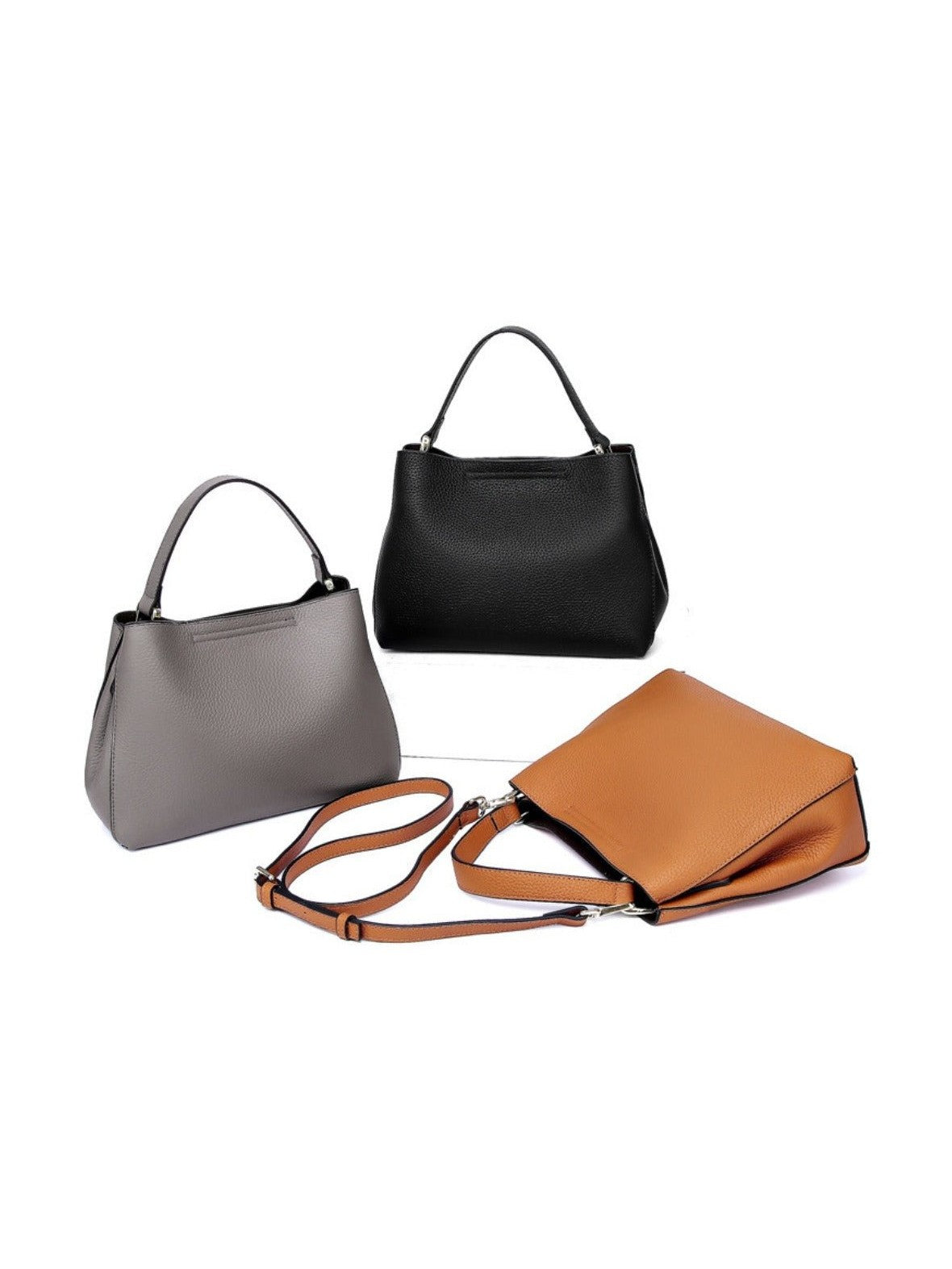 Elegant Genuine Leather Handbag - Fashionable Casual Leather Tote Purse & Shoulder Crossbody Bag for Women - Courbe et Compagnie