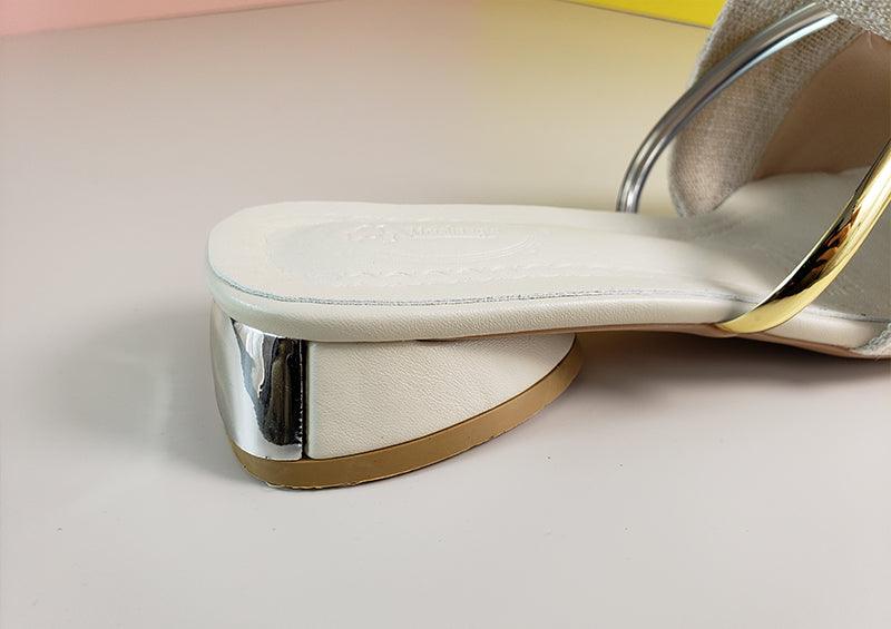 Elegant Low Heel Women Summer Pointed-Toe Slippers Slip On Office Shoes Luxury Women Slip On Comfortable Pointed Toe Womens Loafers Backless Low Heel Slide Slippers - Courbe et Compagnie