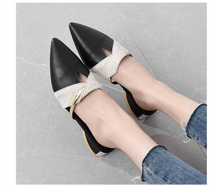 Elegant Low Heel Women Summer Pointed-Toe Slippers Slip On Office Shoes Luxury Women Slip On Comfortable Pointed Toe Womens Loafers Backless Low Heel Slide Slippers - Courbe et Compagnie