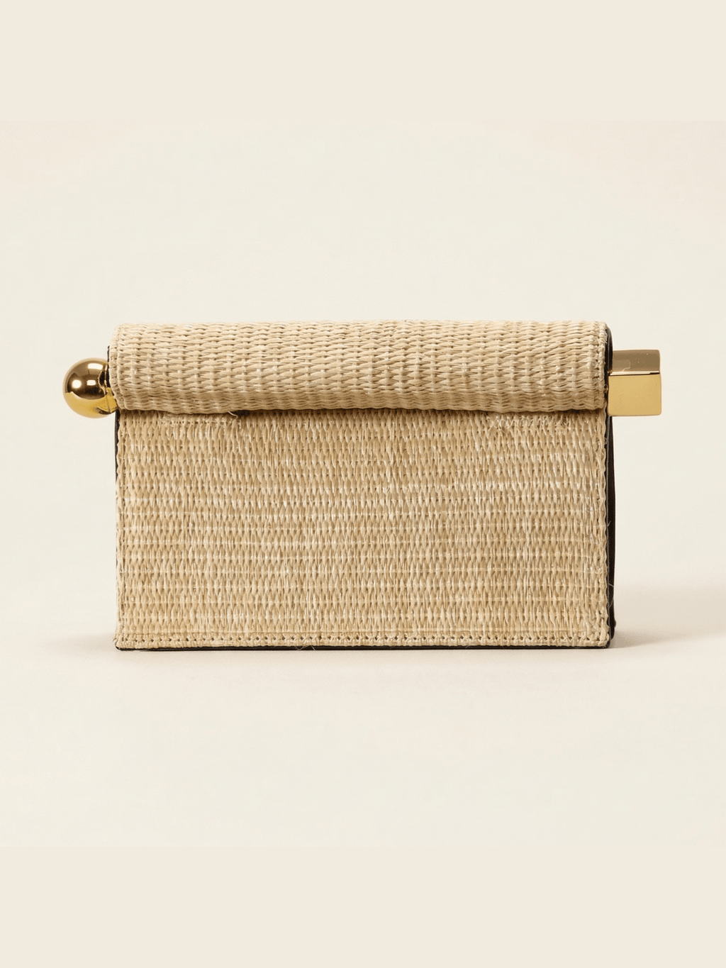 Elegant Woven Straw Foldover Clutch Natural Evening Handbag for Special Occassion - Courbe et Compagnie