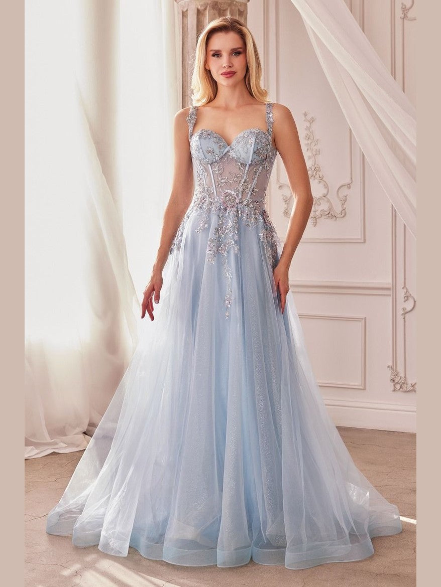 Embellished A-Line Tulle Ball Gown - Courbe et Compagnie