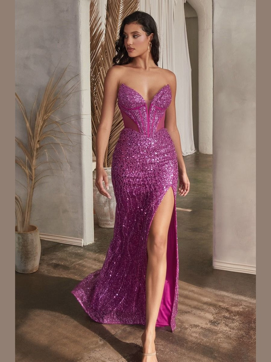 Embellished Strapless Gown - Courbe et Compagnie