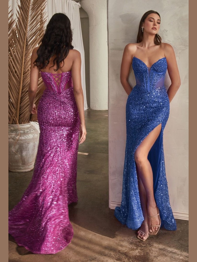 Embellished Strapless Gown - Courbe et Compagnie