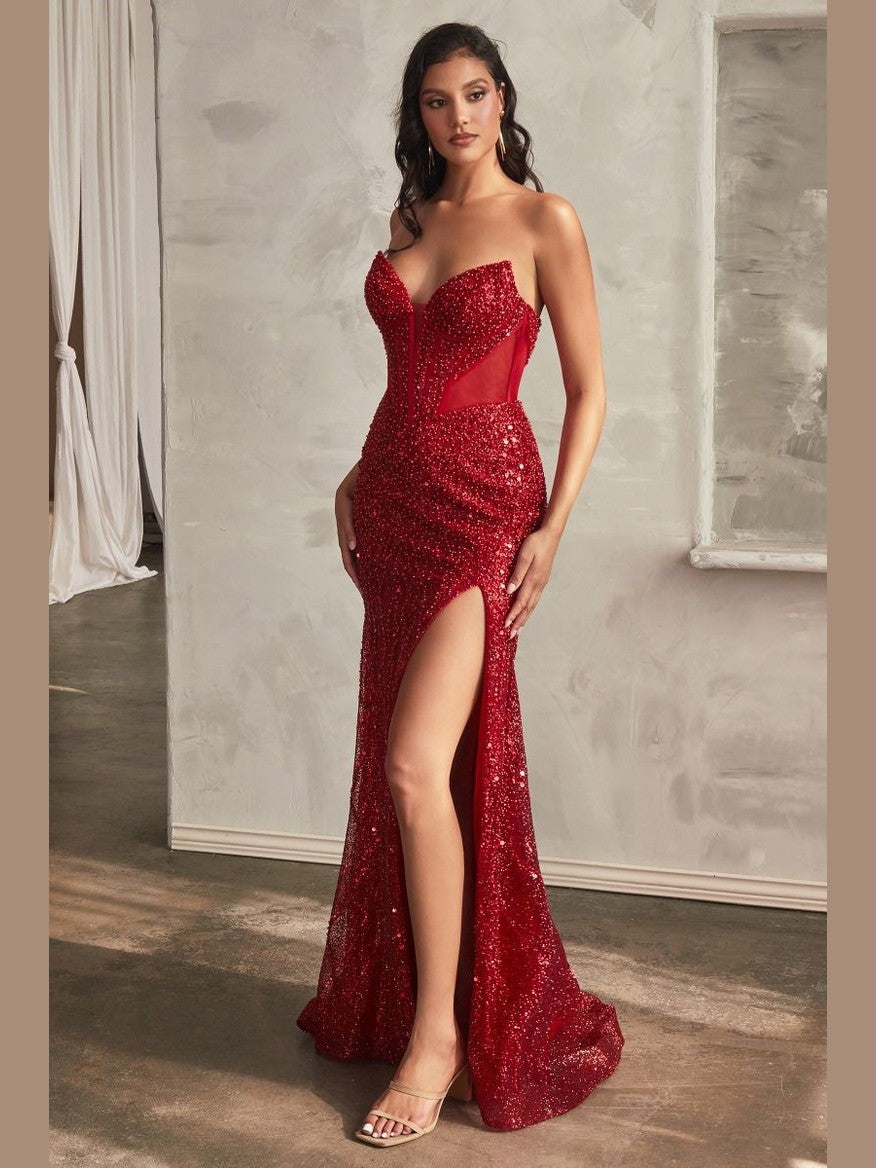 Embellished Strapless Gown - Courbe et Compagnie