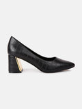 Emersyn Croc Block Heel Pump Shoes - Courbe et Compagnie