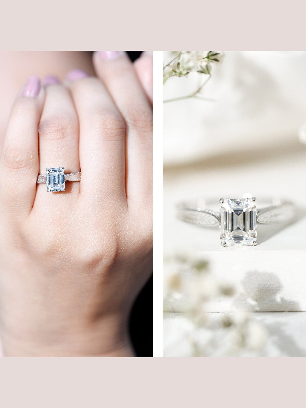 Ethically Sourced 3 Carat Lab Grown Diamond Emerald Cut Engagement Ring IGI Certified - Courbe et Compagnie
