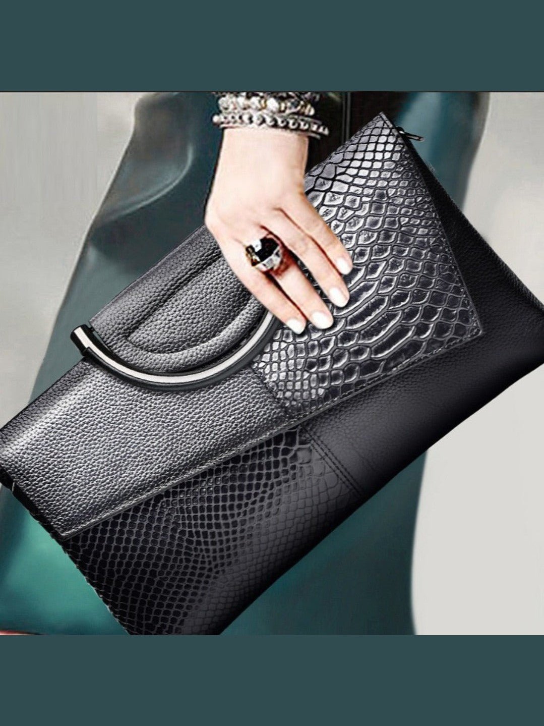 Evening Clutch bag women large capacity banquet handbag crocodile pattern women's fashion temperament crossbody bag - Courbe et Compagnie