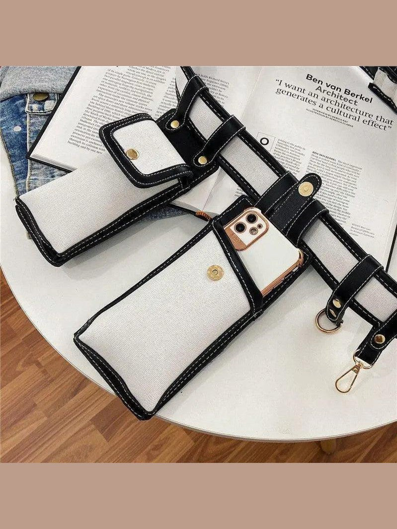 Fashion Women Leather Luxury Women Fanny Pack Black Retro Crossbody Shoulder Purse Wallet Party Bag For Women And Girl - Courbe et Compagnie
