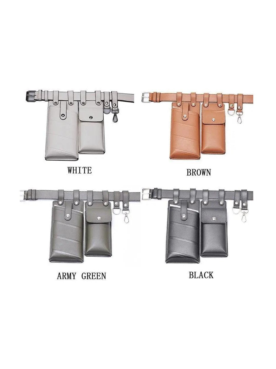 Fashion Women Leather Luxury Women Fanny Pack Black Retro Crossbody Shoulder Purse Wallet Party Bag For Women And Girl - Courbe et Compagnie