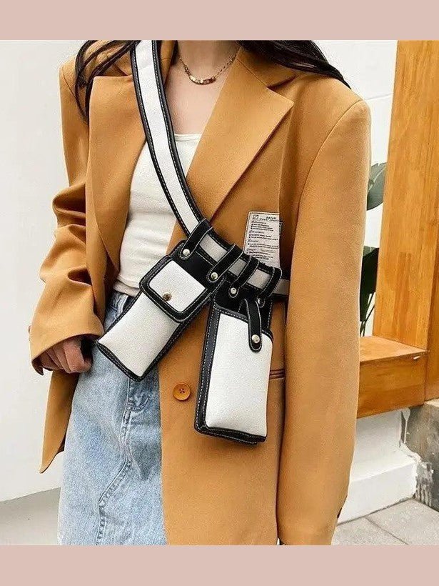 Fashion Women Leather Luxury Women Fanny Pack Black Retro Crossbody Shoulder Purse Wallet Party Bag For Women And Girl - Courbe et Compagnie