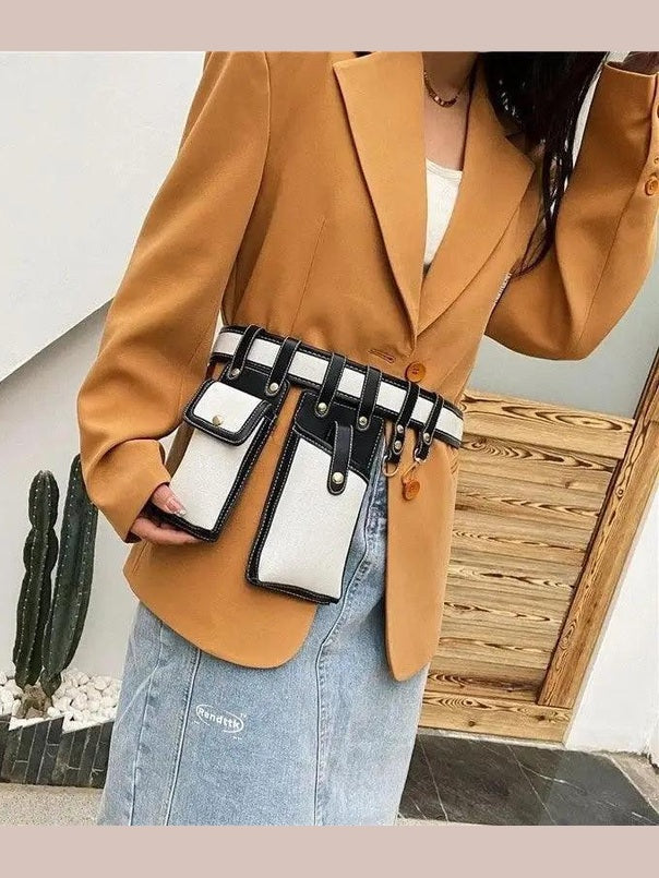 Fashion Women Leather Luxury Women Fanny Pack Black Retro Crossbody Shoulder Purse Wallet Party Bag For Women And Girl - Courbe et Compagnie