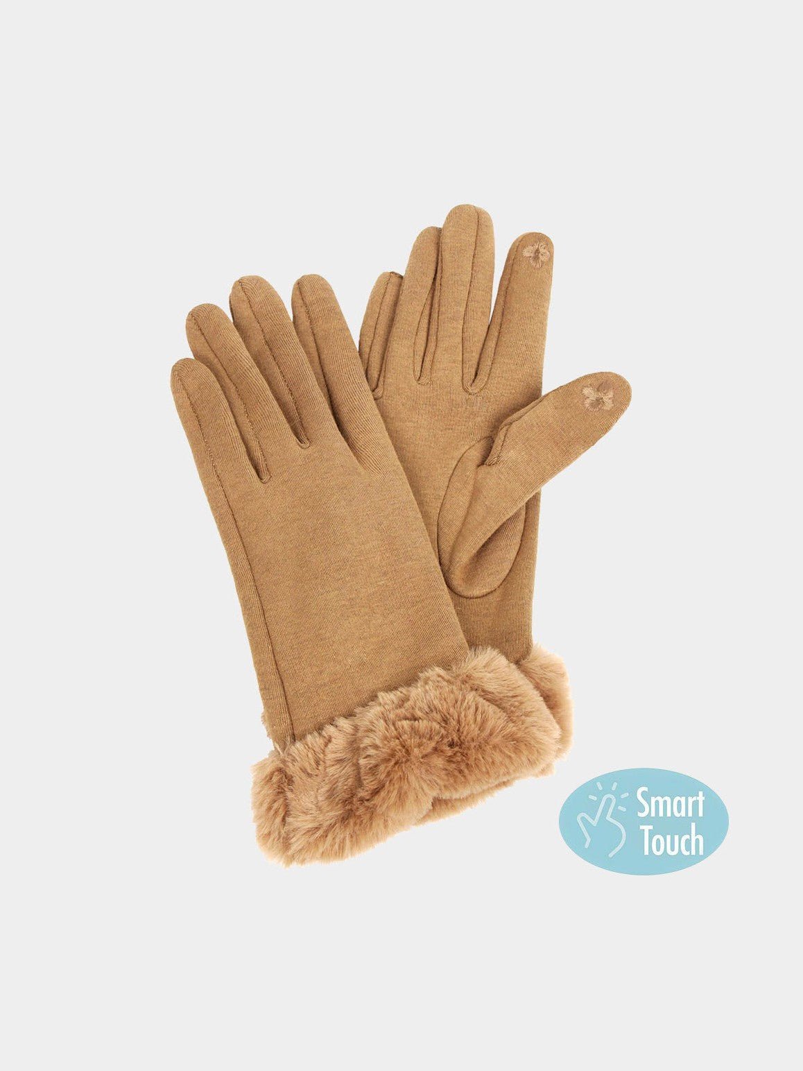 Faux Fur Wrist Smart Gloves - Courbe et Compagnie