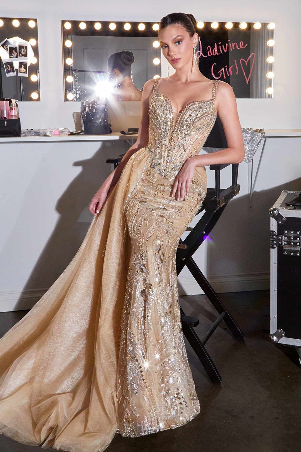 Fitted Formal Off Shoulder Gown with Detachable Skirt - Courbe et Compagnie