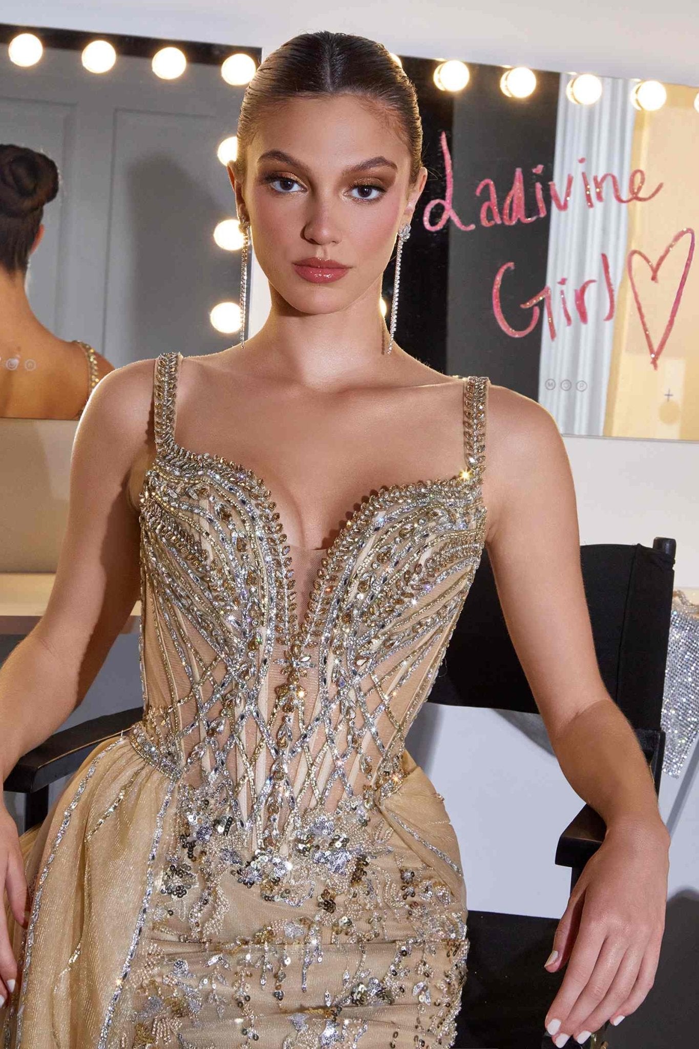 Fitted Formal Off Shoulder Gown with Detachable Skirt - Courbe et Compagnie