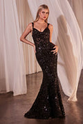 Fitted Sequin Dress With Velvet Details - Courbe et Compagnie