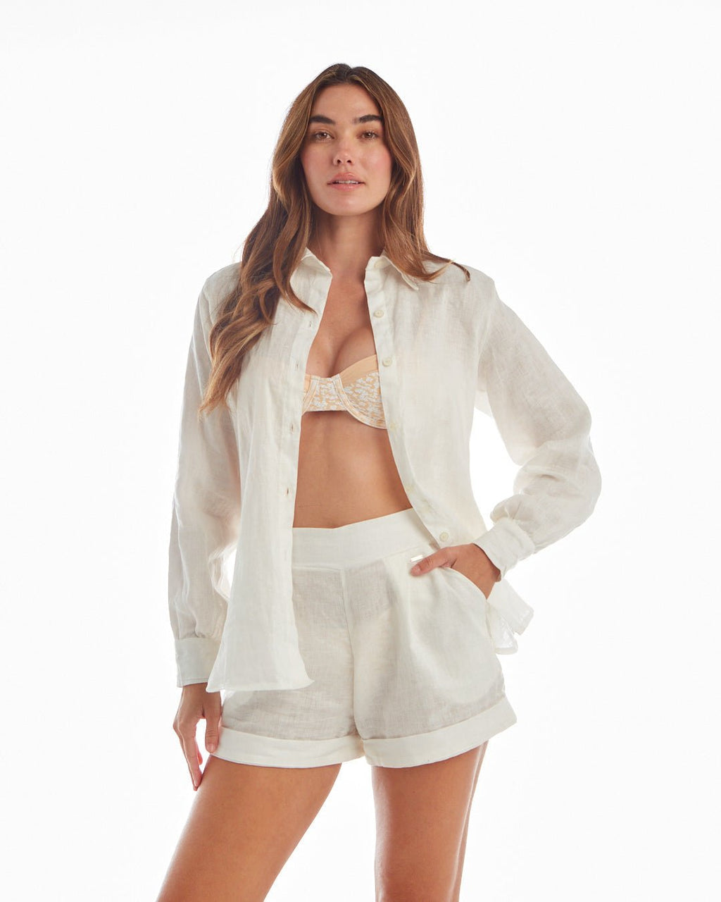 Floral shirt white - Courbe et Compagnie