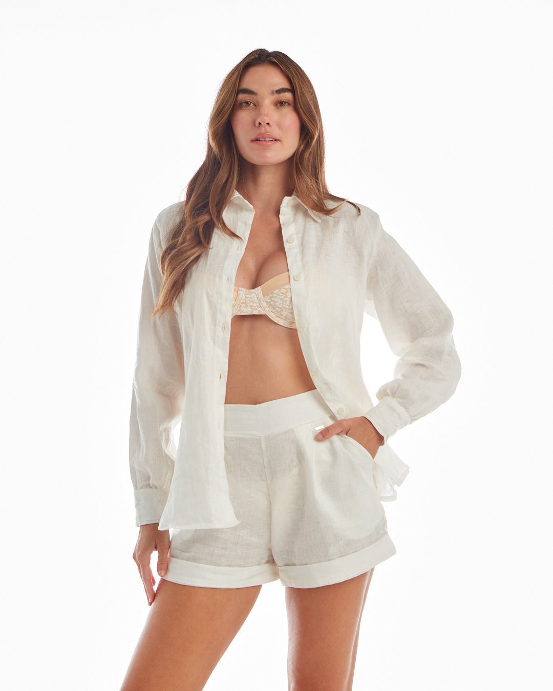 Floral shirt white - Courbe et Compagnie