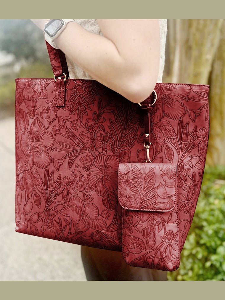 Floral Tote W/Crossbody - Courbe et Compagnie