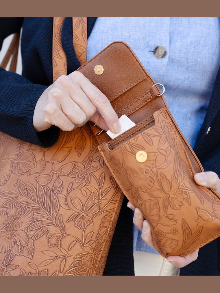 Floral Tote W/Crossbody - Courbe et Compagnie