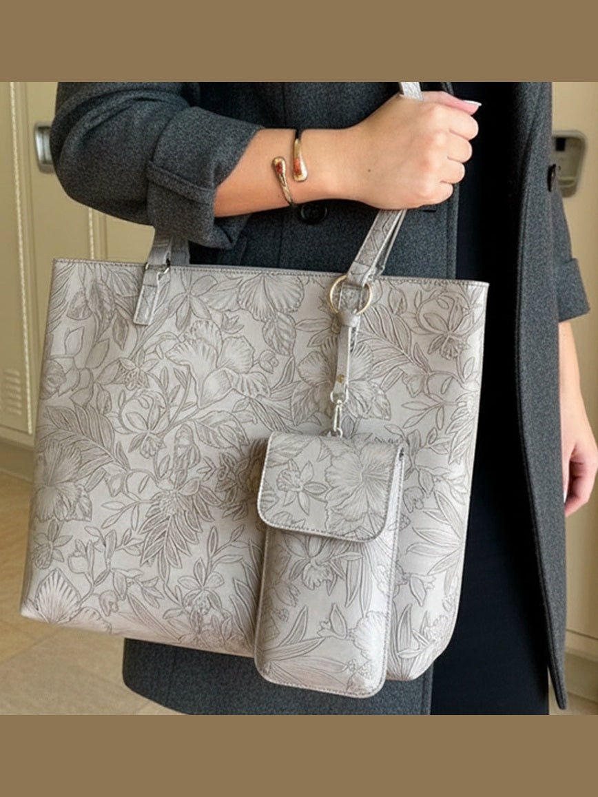 Floral Tote W/Crossbody - Courbe et Compagnie