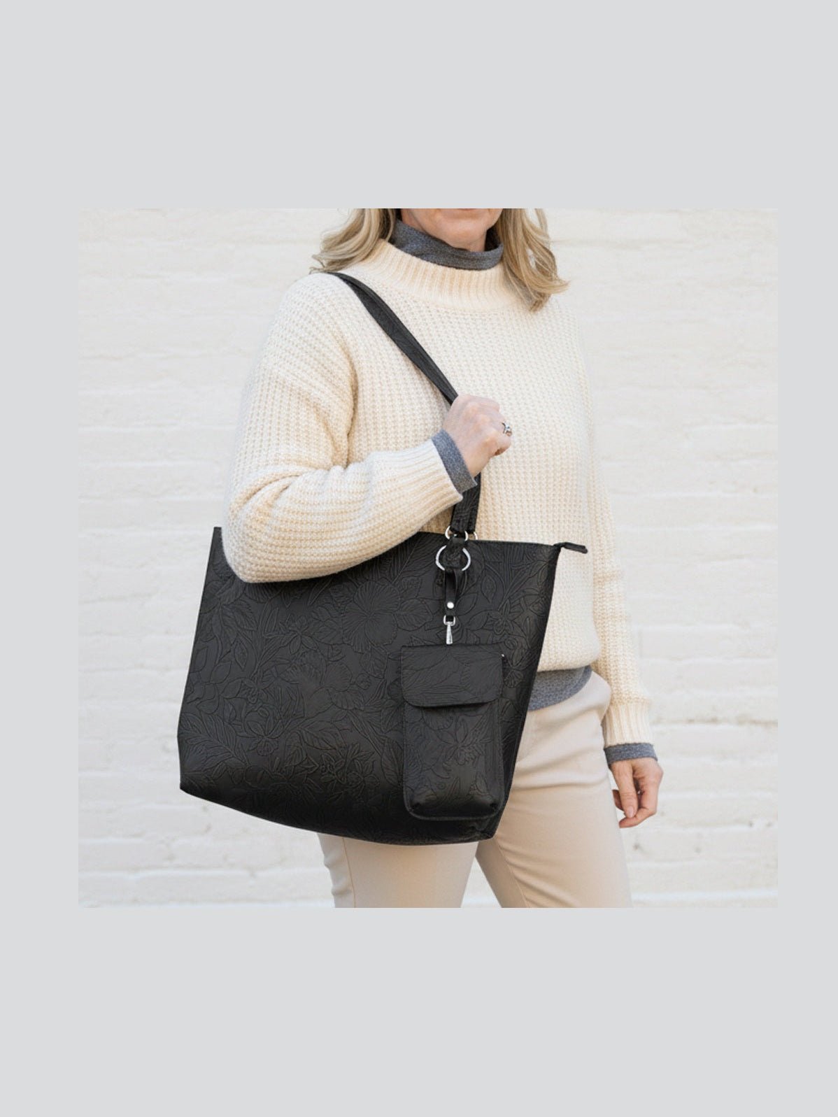 Floral Tote W/Crossbody - Courbe et Compagnie