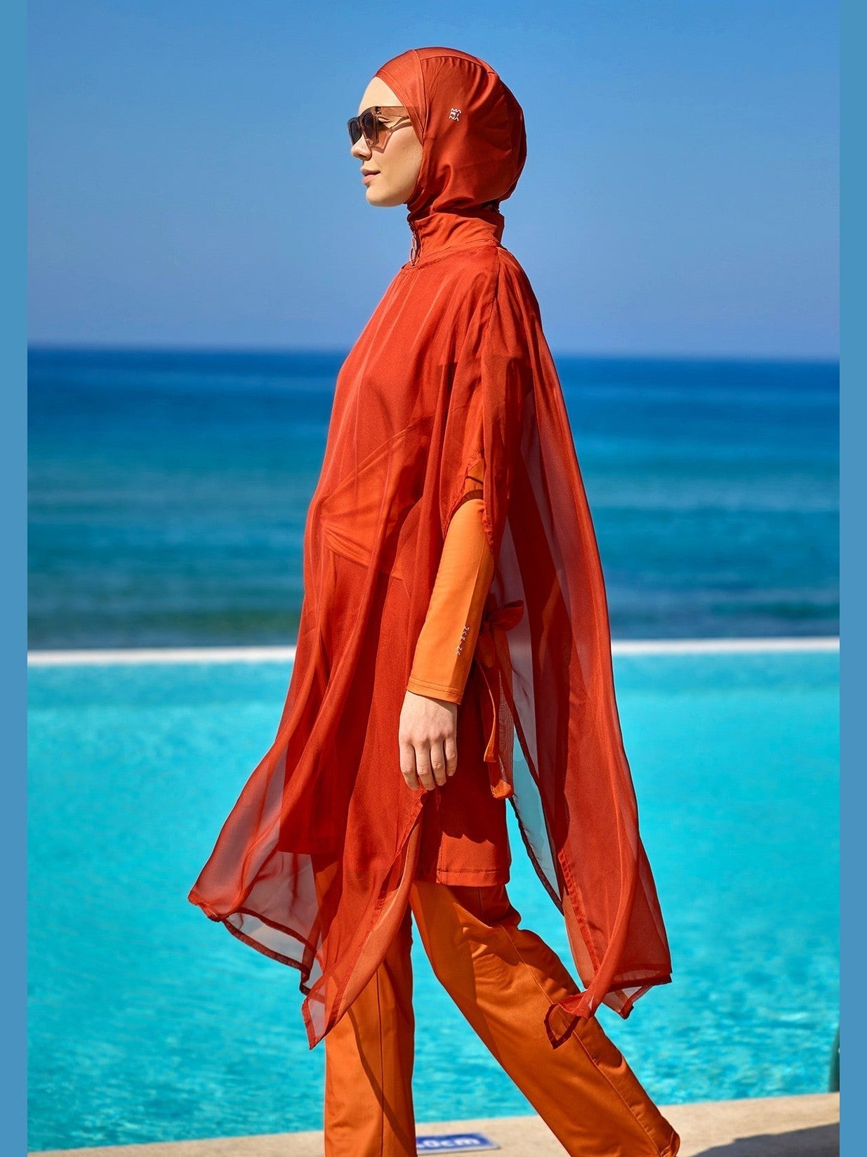 Full Coverage Islamic Swimsuit with Waist Tie | M2523-2 - Courbe et Compagnie