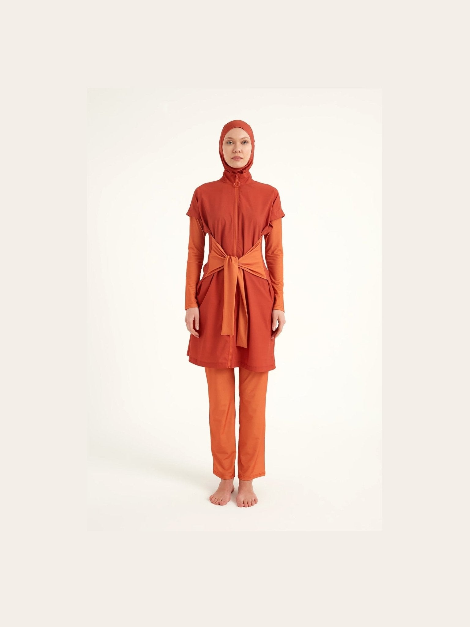 Full Coverage Islamic Swimsuit with Waist Tie | M2523-2 - Courbe et Compagnie