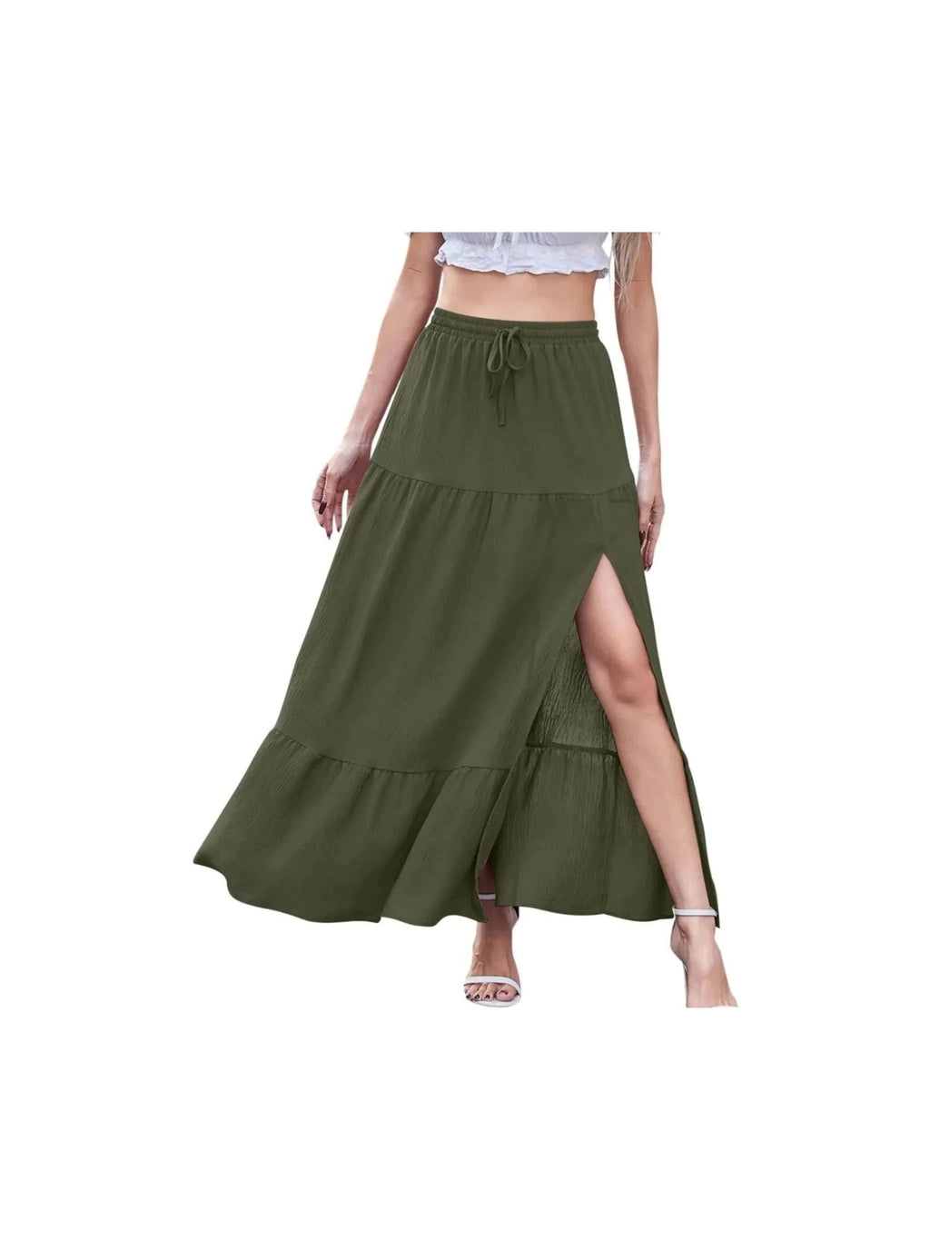 Full Size Slit Maxi Skirt Plus Size - Courbe et Compagnie