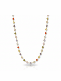 Gemstone Baguette Necklace - Multicolor Charm Jewelry - Courbe et Compagnie