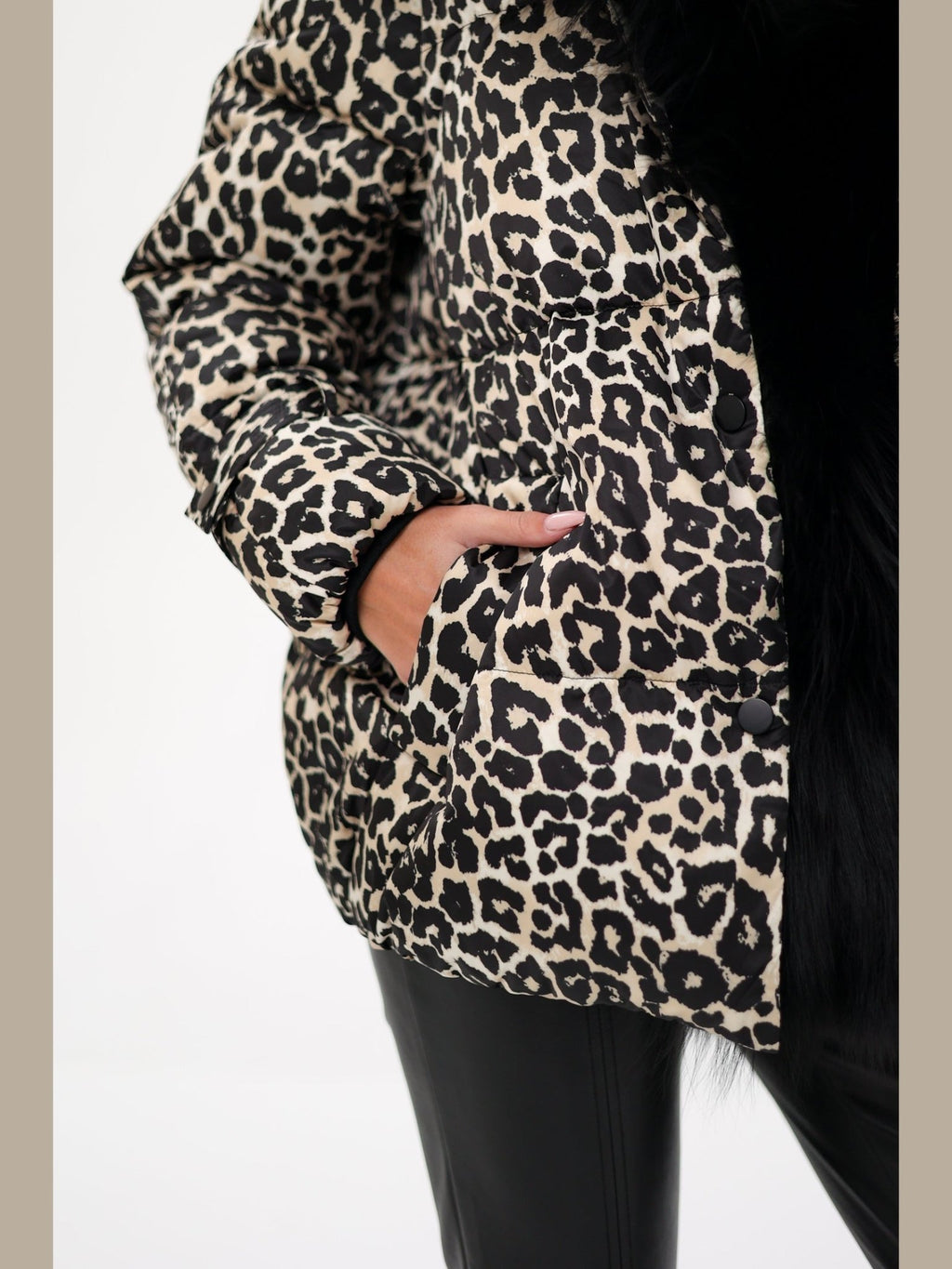 Genuine Fox Leopard Luxe Down Parka - Courbe et Compagnie