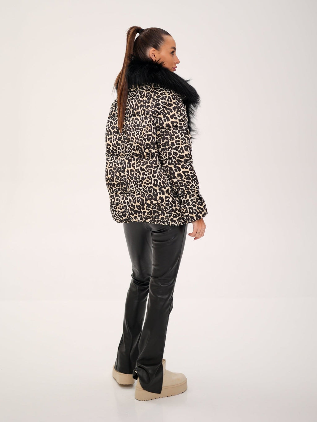 Genuine Fox Leopard Luxe Down Parka - Courbe et Compagnie