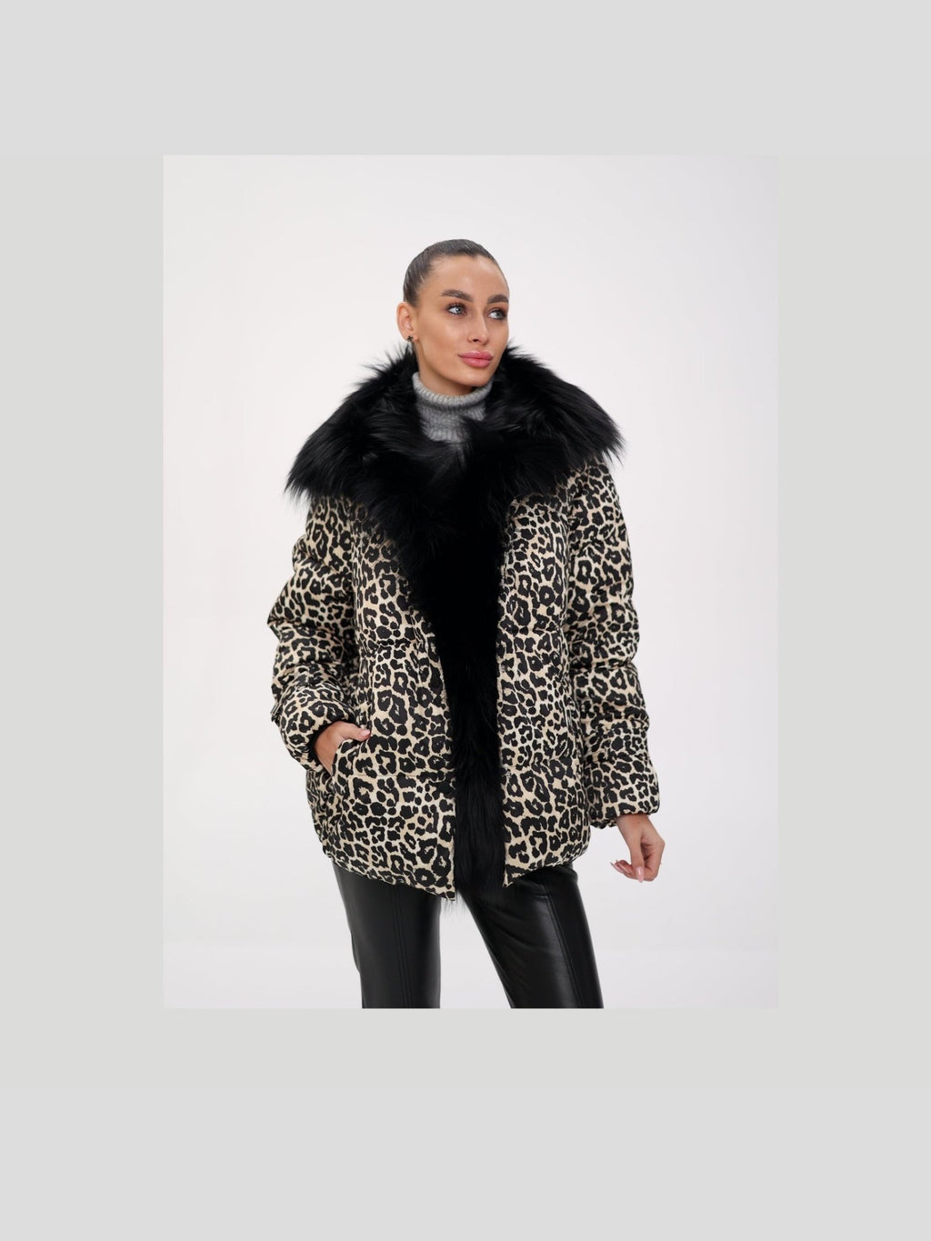 Genuine Fox Leopard Luxe Down Parka - Courbe et Compagnie