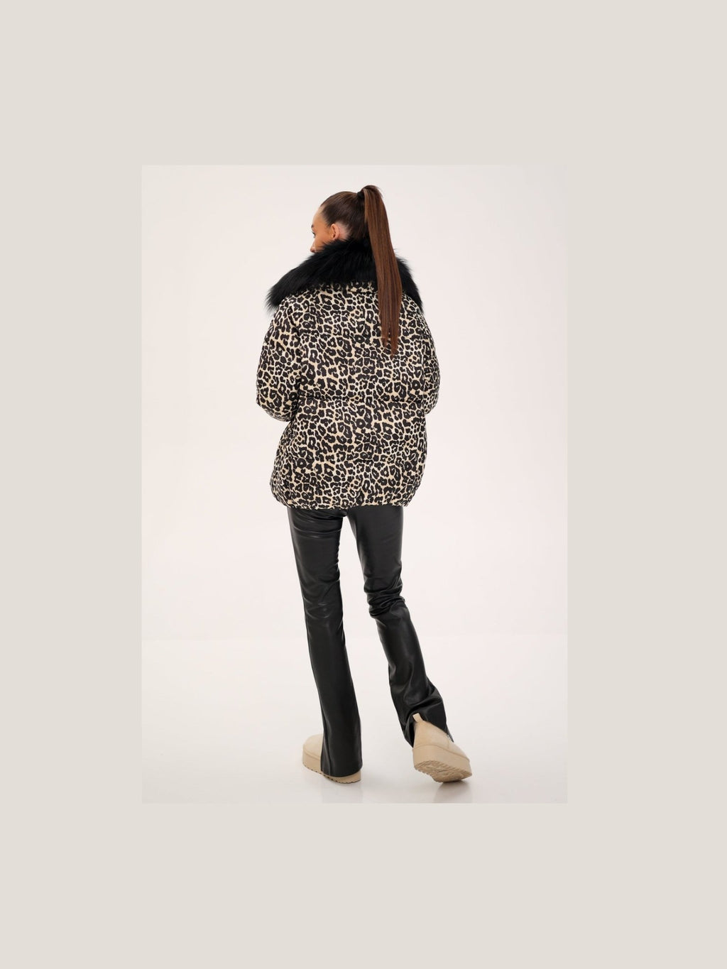 Genuine Fox Leopard Luxe Down Parka - Courbe et Compagnie