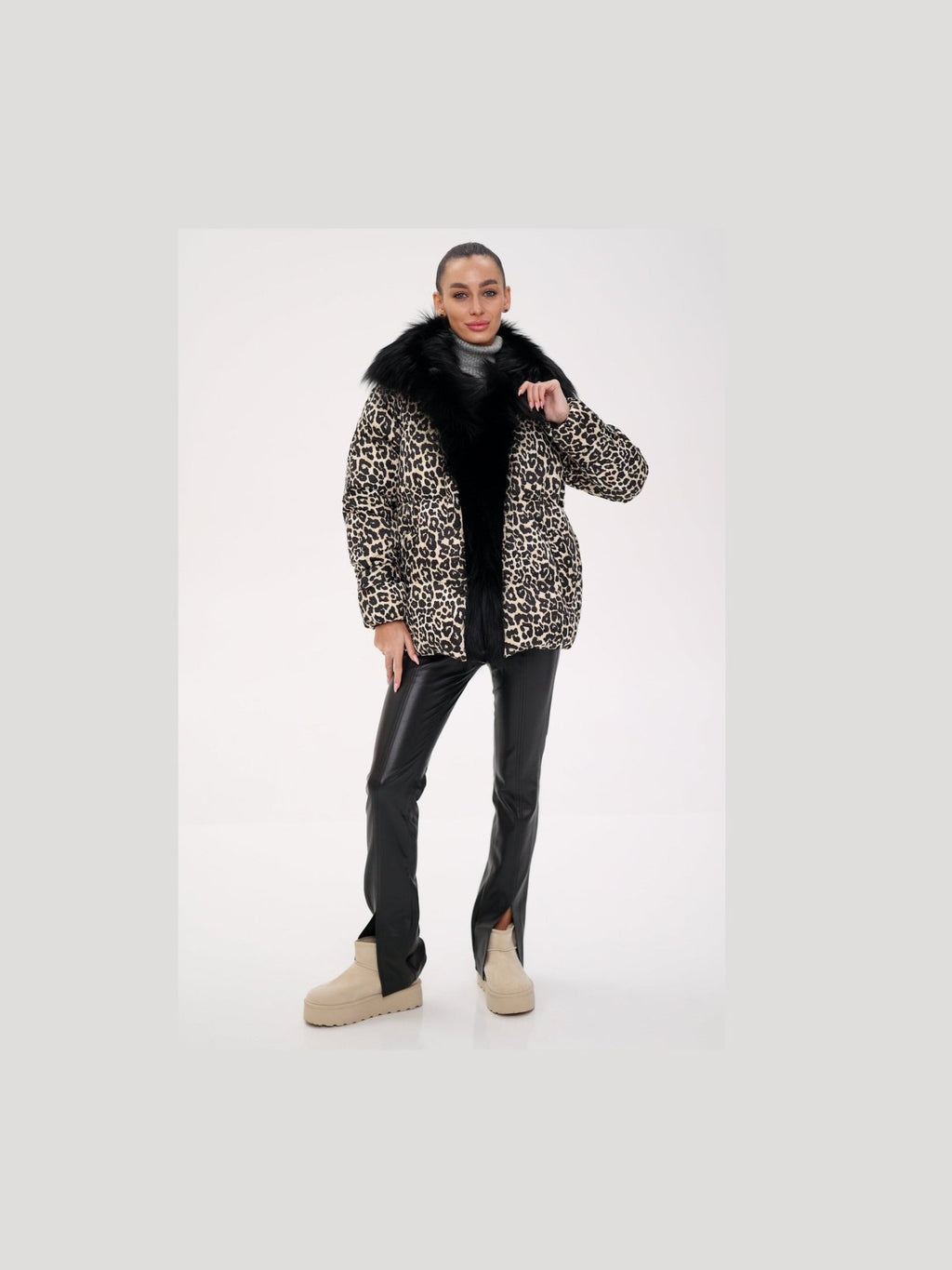 Genuine Fox Leopard Luxe Down Parka - Courbe et Compagnie