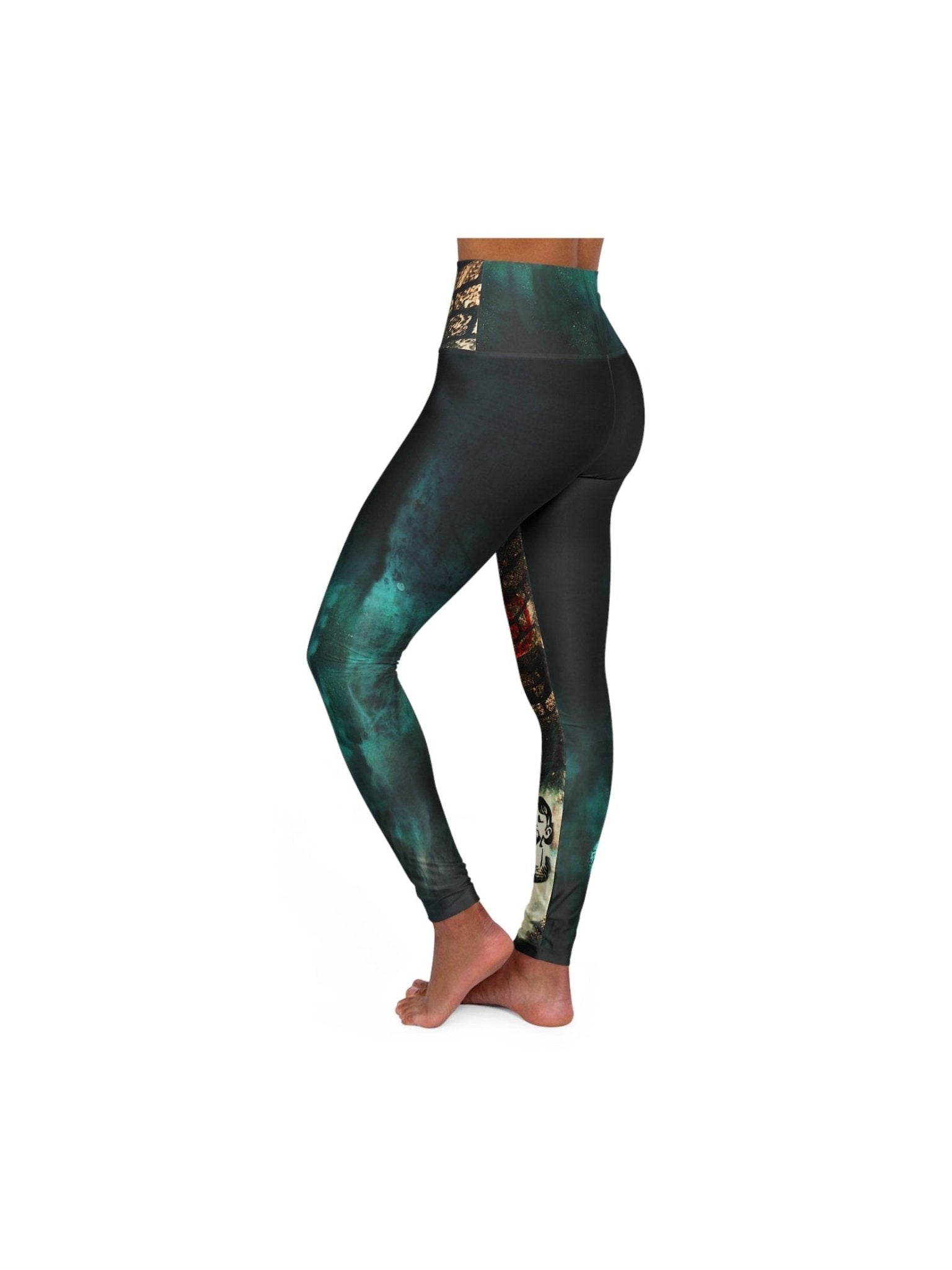 Girl Army Water Brushed Print High Waisted Leggings - Courbe et Compagnie